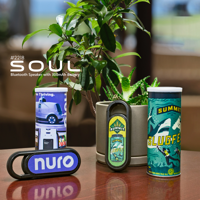 Soul Speaker with Branded Can Packaging