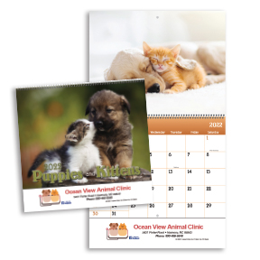 Puppies & Kittens Wall Calendar - Stapled 