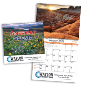 American Scenic Wall Calendar - Spiral