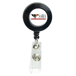 Retractable Domed Badge Holder- Round/ with Alligator clip
