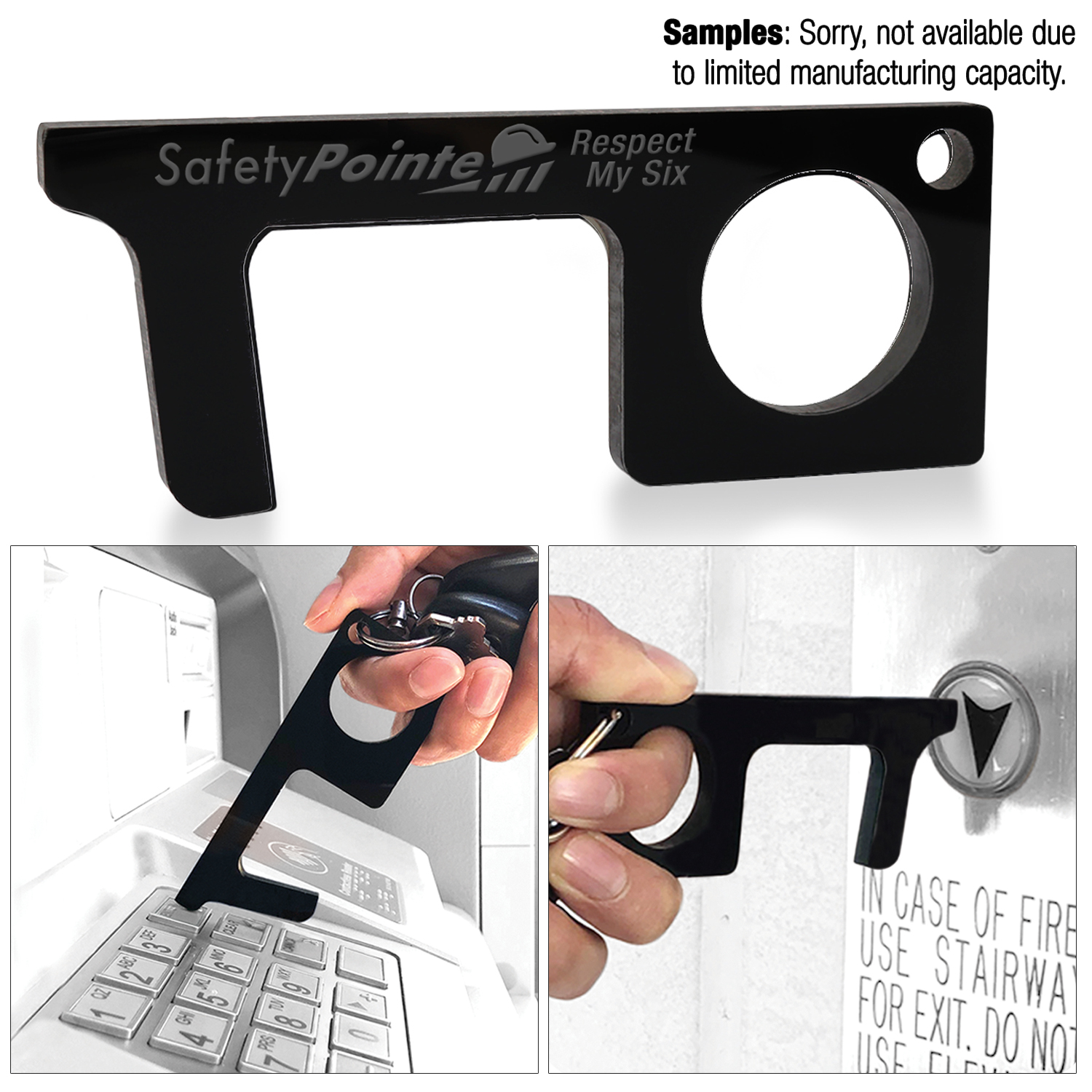 Touchless Black Acrylic Sanitary Key