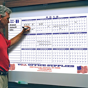 Write on/wipe off wall calendar